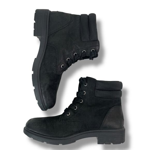 UGG Boots Harrison Lace Ankle Boot Black Leather Women's Size US 9 - Picture 1 of 9